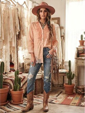 Reba Peach Blouse